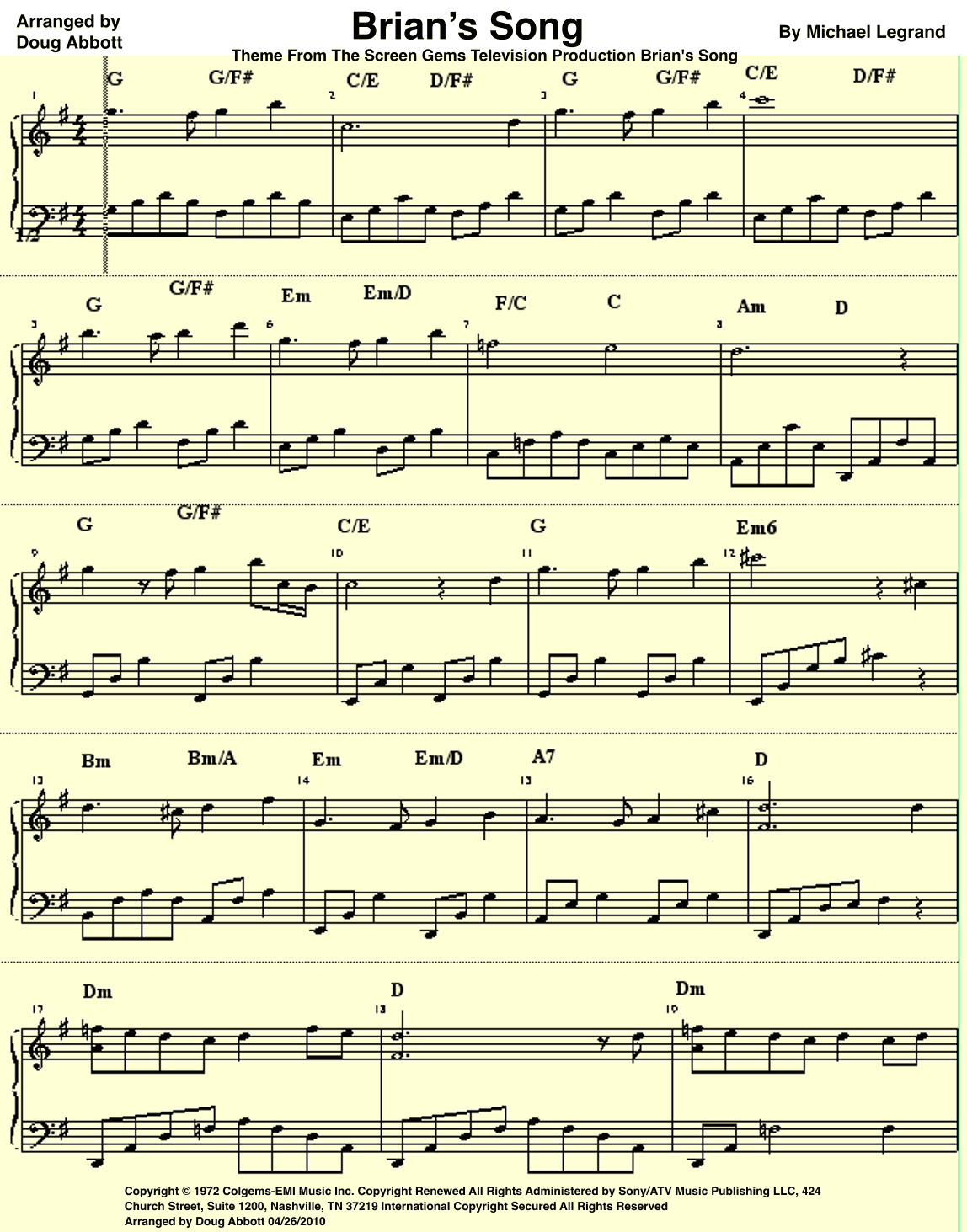 Brian's Song (arr. Doug Abbott)