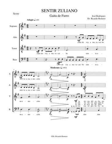Sentir Zuliano . Gaita de furro (arr. Ricardo José Romero Núñez)