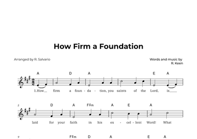 How Firm a Foundation (Key of A Major) (arr. R. Salvario)