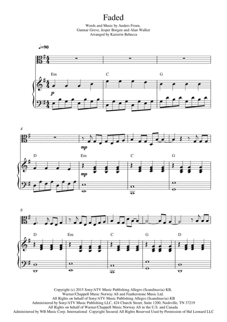 Faded (arr. Kaiserin Rebecca)