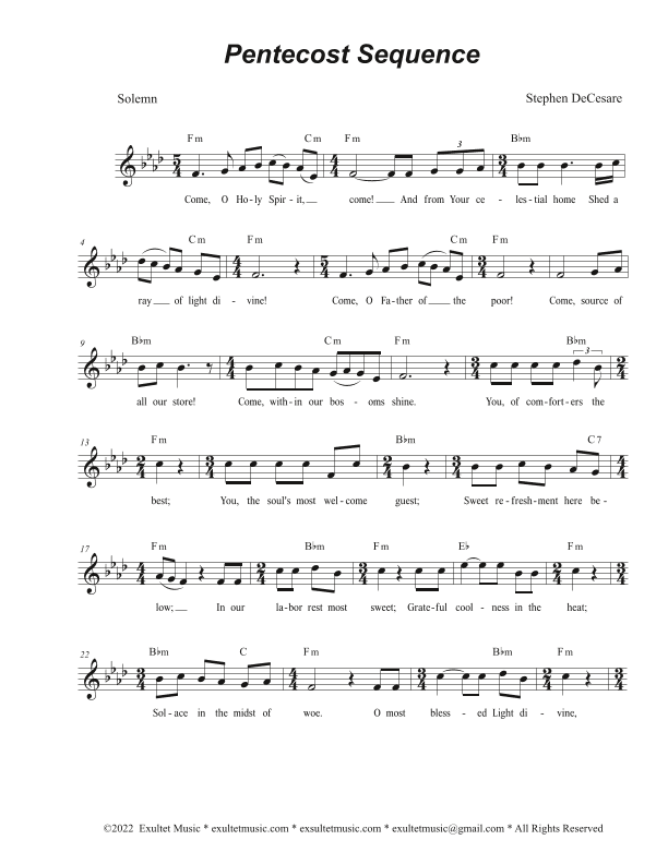 Pentecost Sequence (Vocal solo - Medium Key)