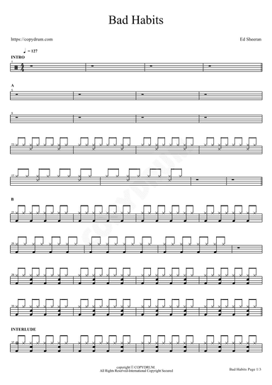 Bad Habits (arr. COPYDRUM)