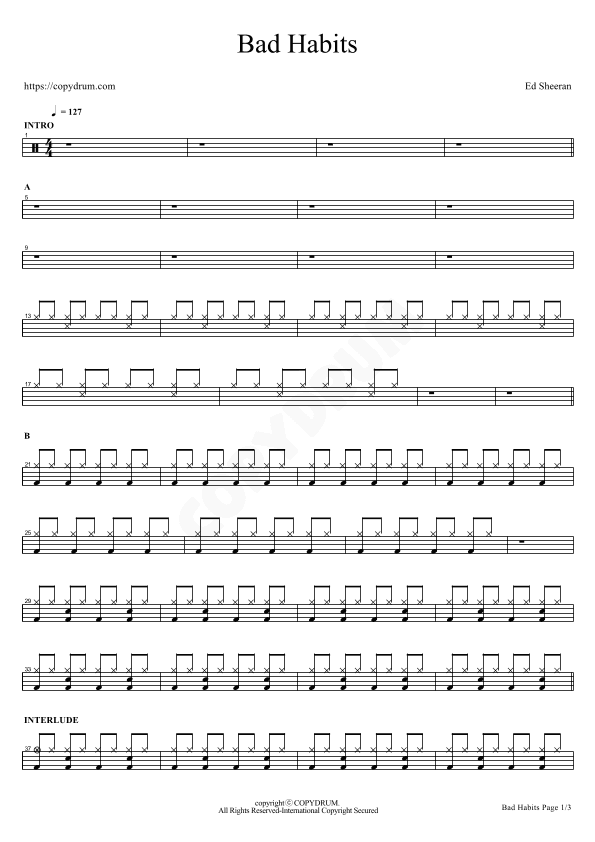 Bad Habits (arr. COPYDRUM)