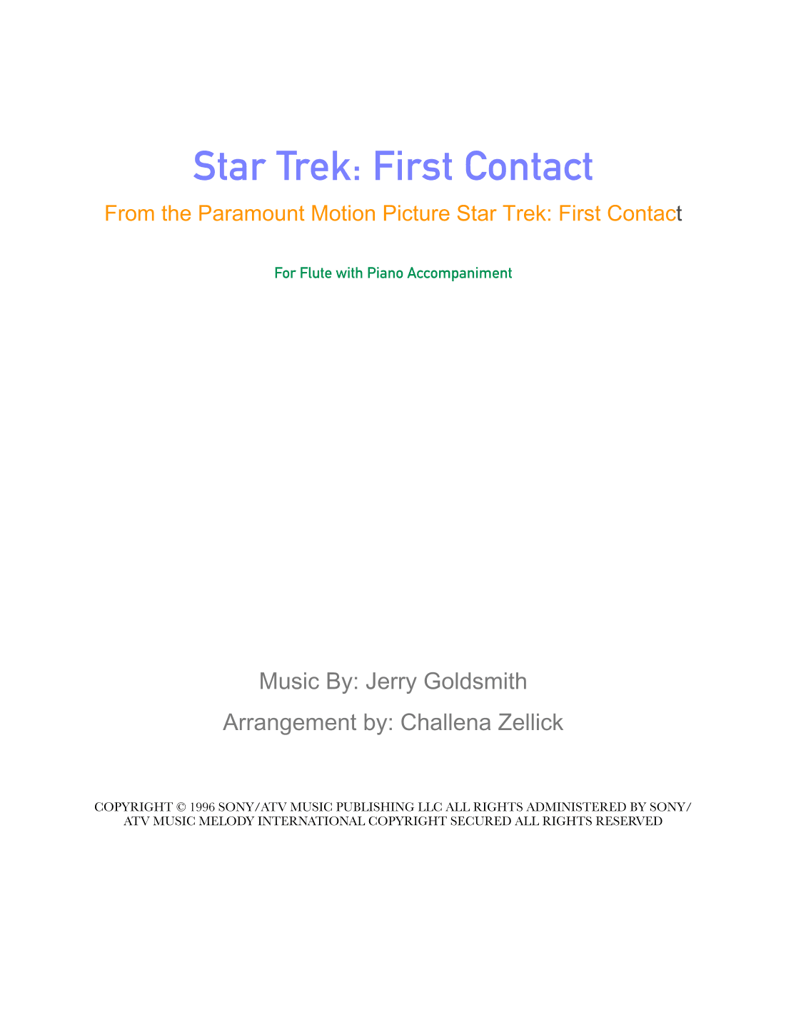 Star Trek(r) First Contact (arr. Challena Zellick)