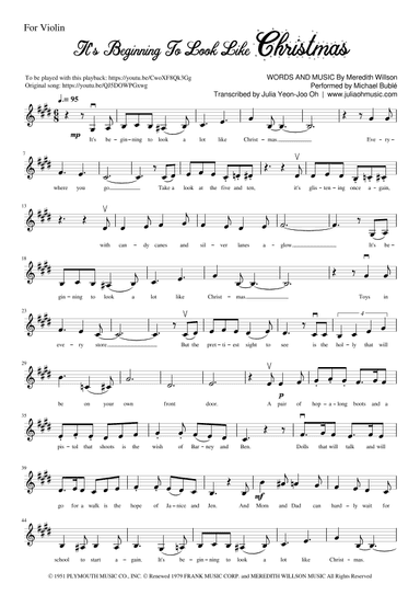 It's Beginning To Look Like Christmas (arr. Julia Yeon-Joo Oh)