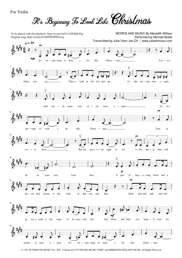 It's Beginning To Look Like Christmas (arr. Julia Yeon-Joo Oh)