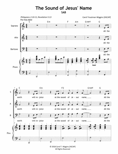 The Sound of Jesus' Name (SAB)