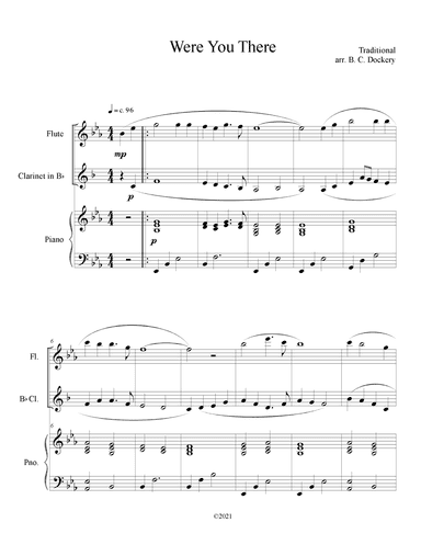 Were You There (Flute and Clarinet Duet with Piano Accompaniment) (arr. B. C. Dockery)