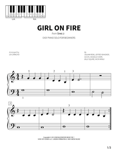 Girl On Fire (main Version) (arr. Iza Camacho F.)