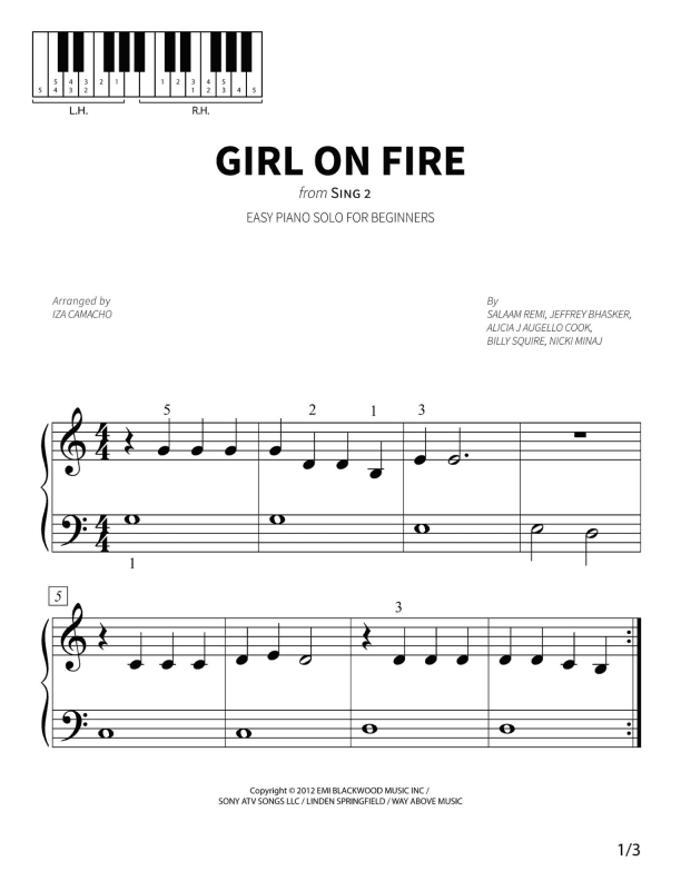 Girl On Fire (main Version) (arr. Iza Camacho F.)