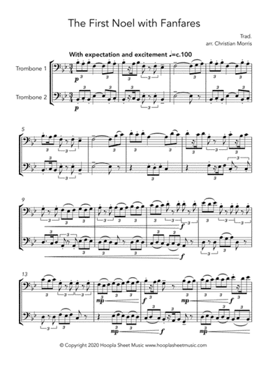 The First Noel with Fanfares (arr. Hoopla Sheet Music)