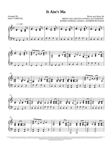 It Ain't Me (arr. Matt Sawicki)