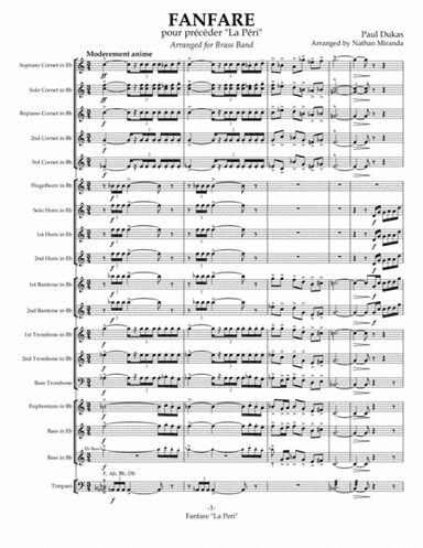 FANFARE Pour preceder La Peri (for Brass Band) (arr. Nathan Miranda)