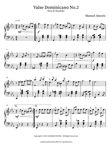 Valse Dominicano No.2 "Rosa de Bayahíbe"