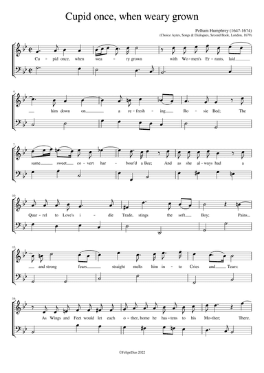 Cupid once when weary grown (arr. Early Music Scores)