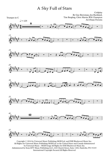 A Sky Full Of Stars (arr. Dejan Ferreira)