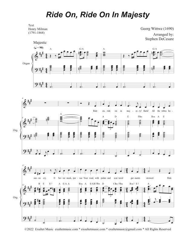 Ride On, Ride On In Majesty (Unison choir) (arr. Stephen DeCesare)