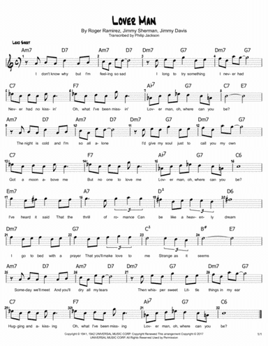 Lover Man (oh, Where Can You Be?) (arr. Philip Jackson)