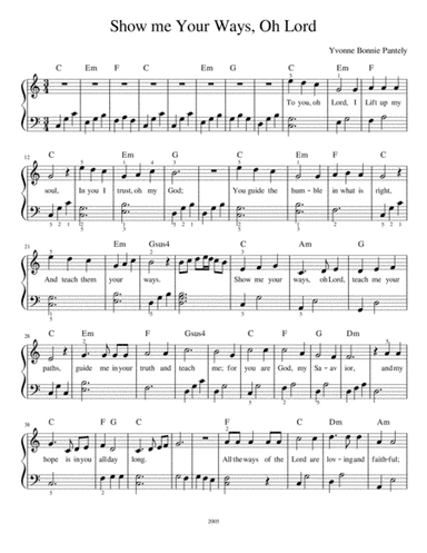 Show Me Your Ways, Oh Lord