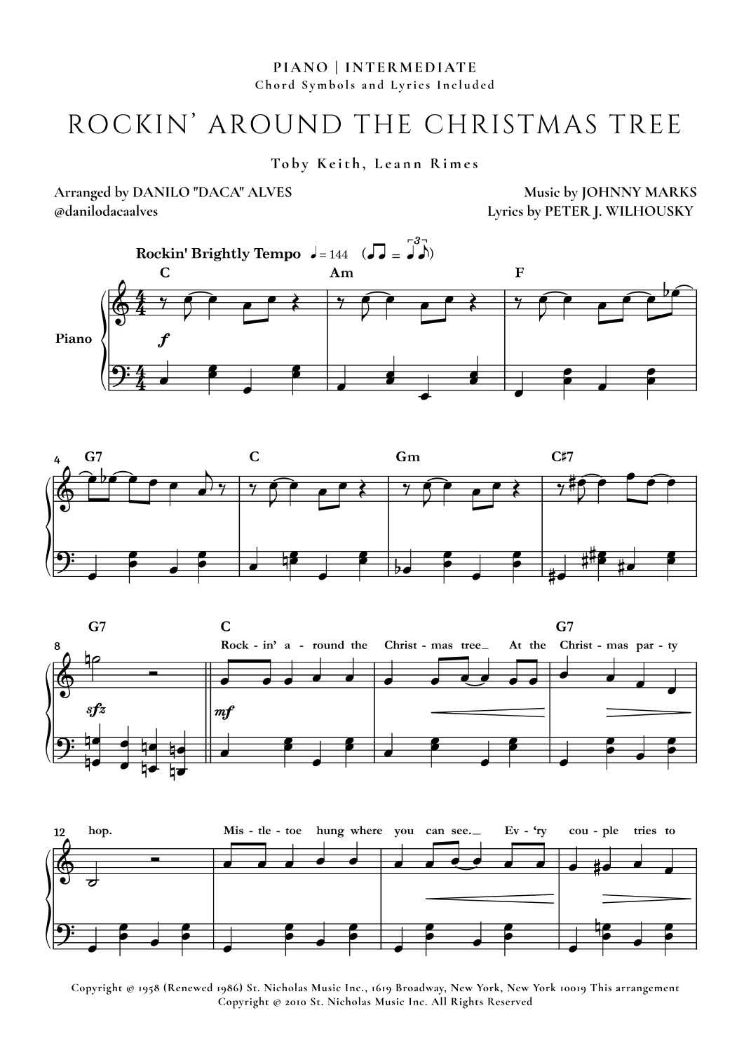 Rockin' Around The Christmas Tree (arr. Danilo "Daca" Alves)