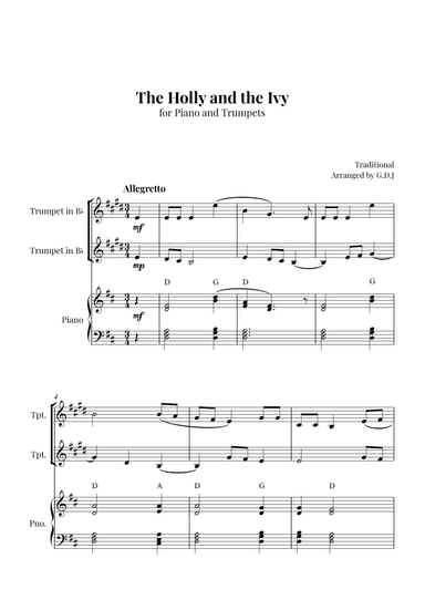 The Holly and the Ivy (arr. GDJ)