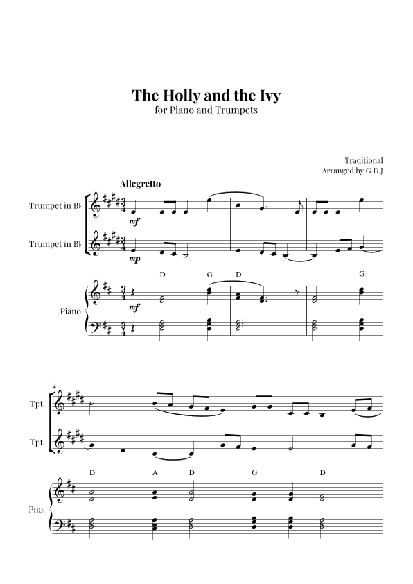 The Holly and the Ivy (arr. GDJ)