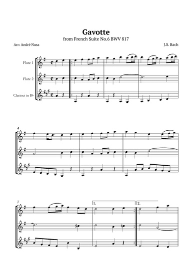 Gavotte from French Suite No.6 (arr. André Nusa)