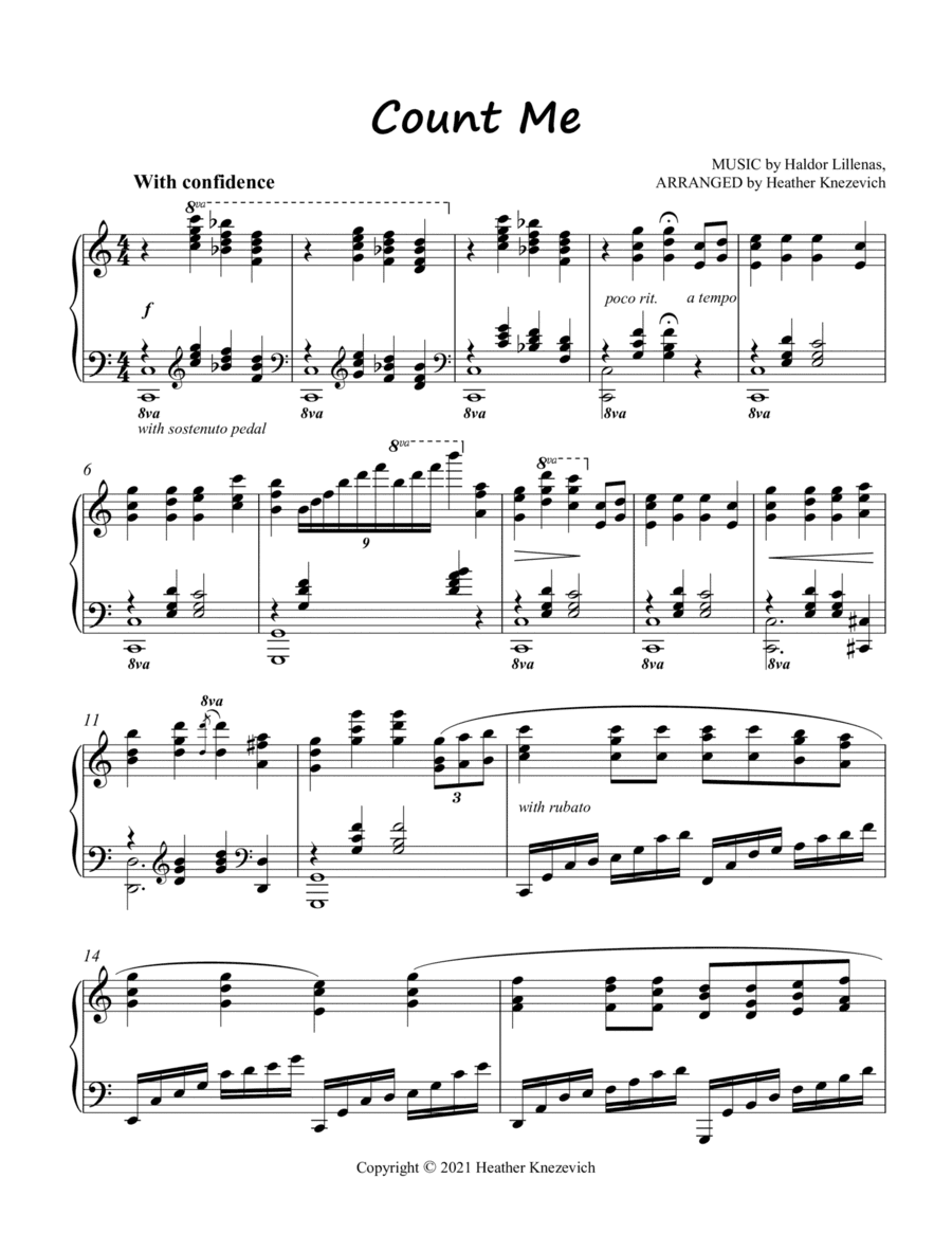 Count Me advanced piano solo (arr. Heather Knezevich)