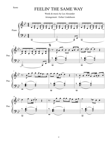 Feelin' The Same Way (arr. Esther Lindeboom)