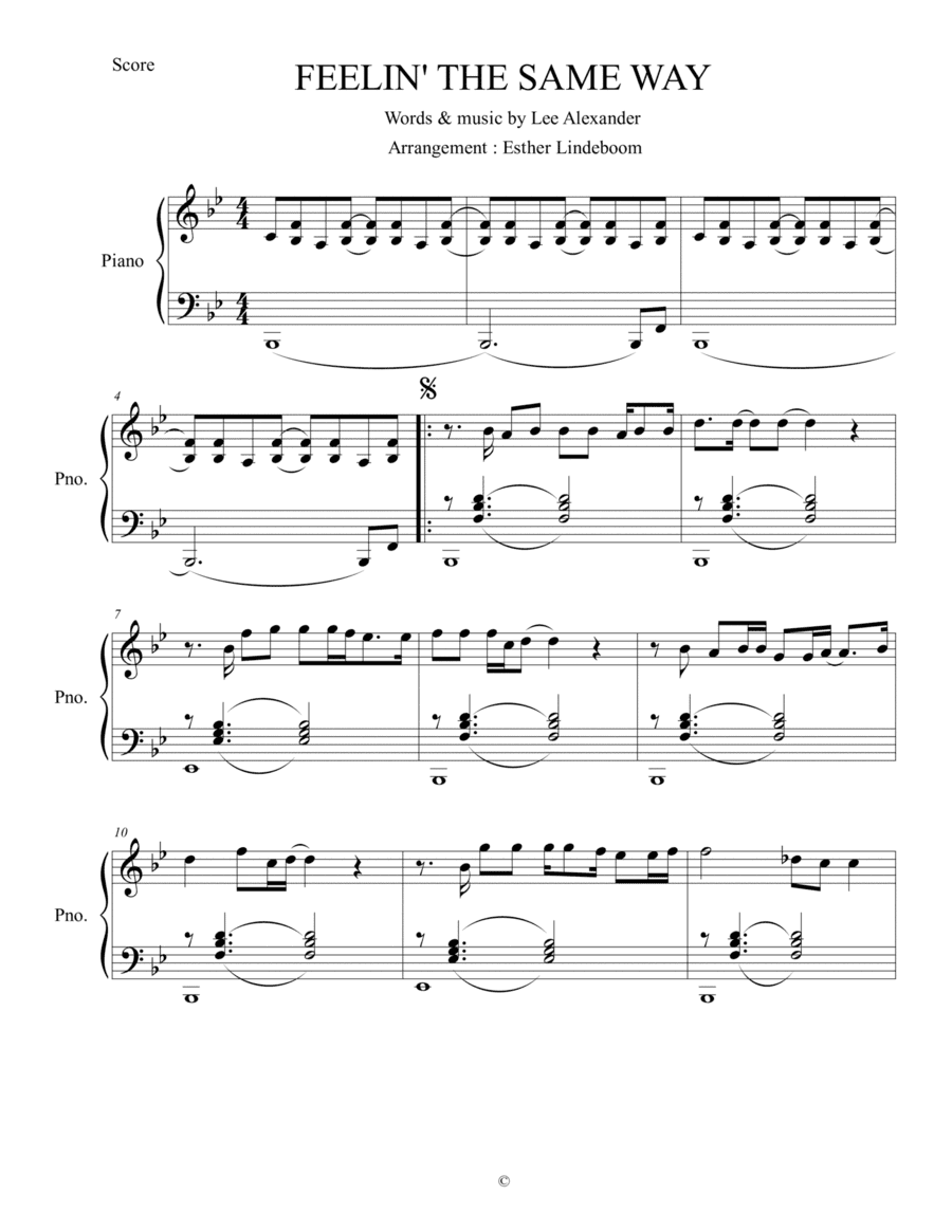 Feelin' The Same Way (arr. Esther Lindeboom)