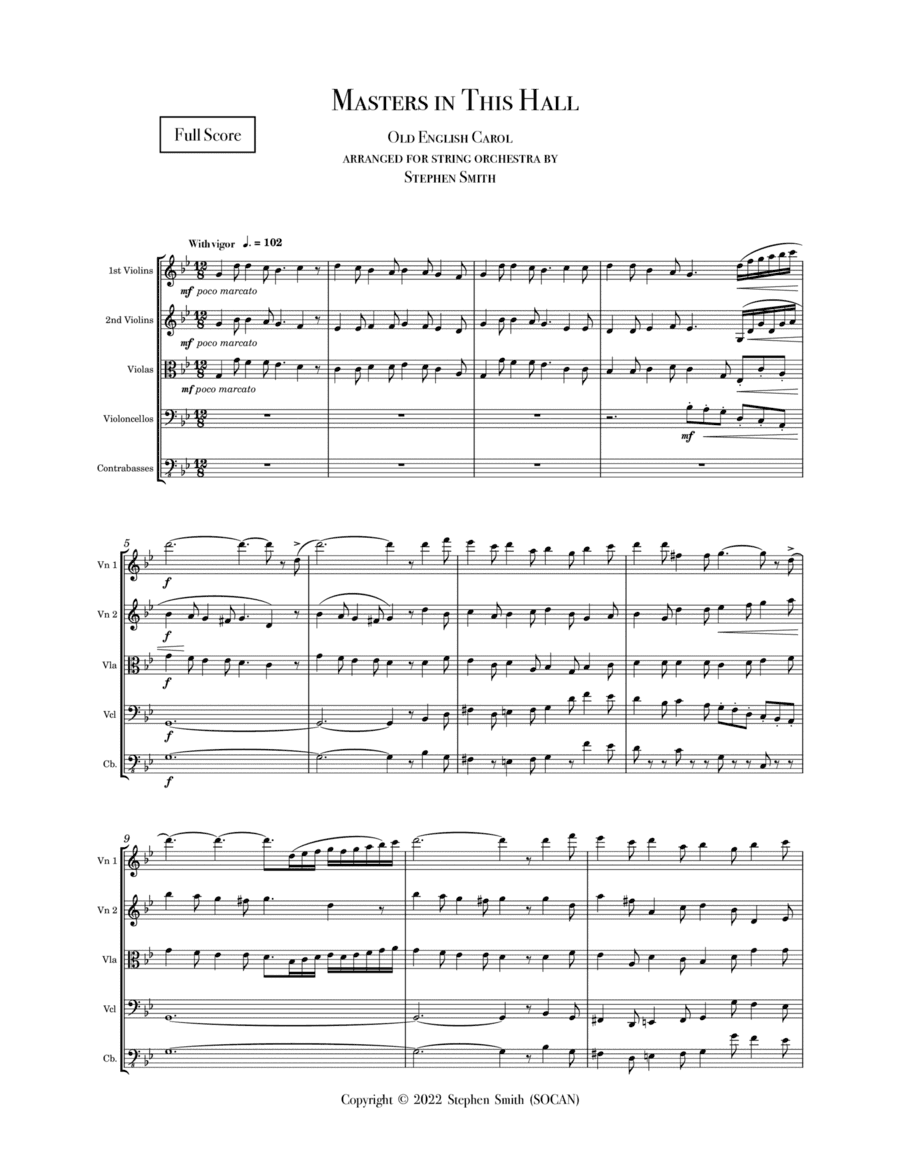 Masters in This Hall (String Orchestra) (arr. Stephen Smith)