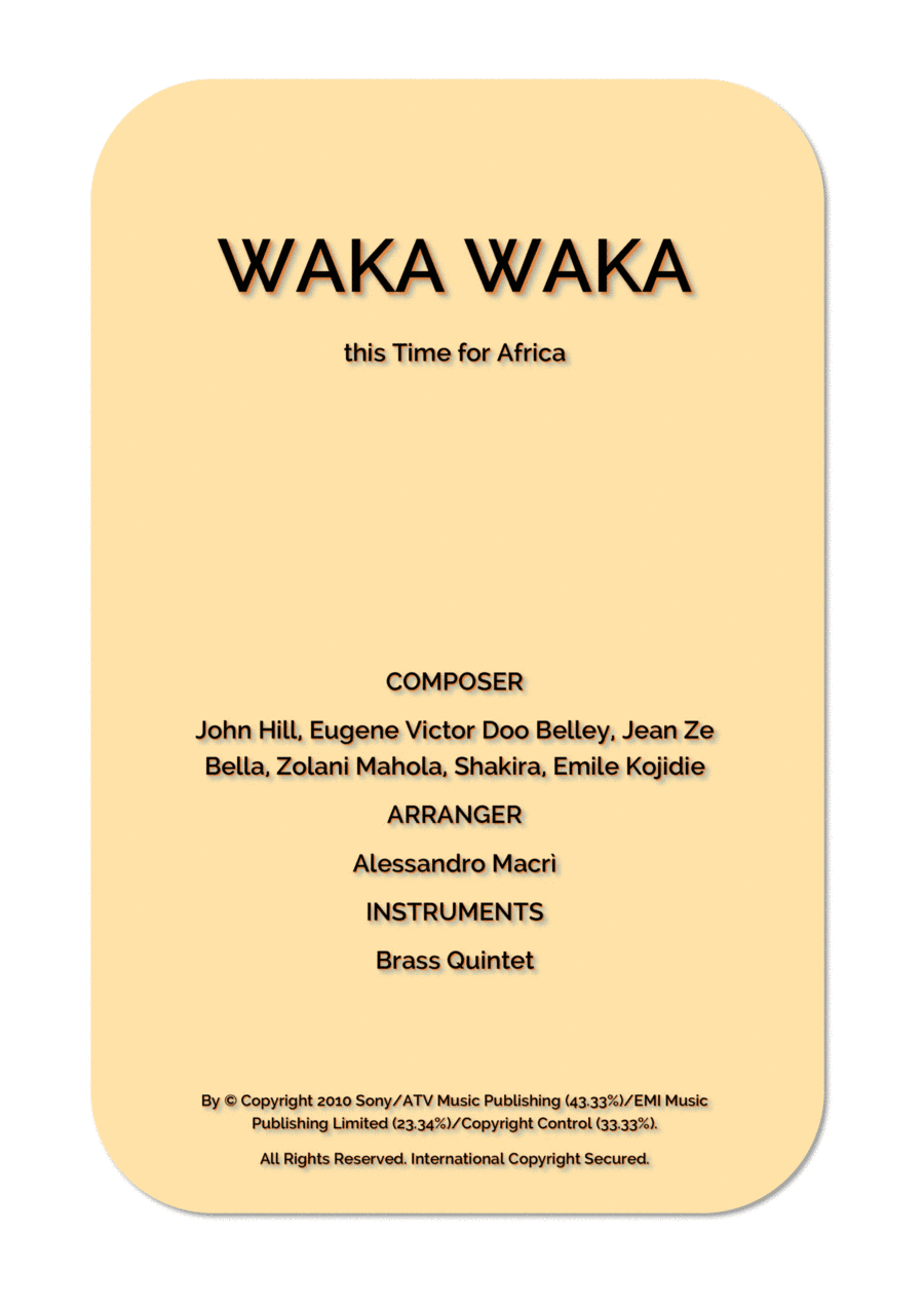 Waka Waka (this Time For Africa) (arr. Alessandro Macrì)