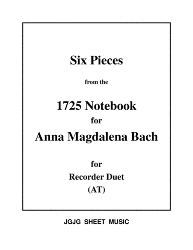 Six Bach Pieces for Recorder Duet and Solo (arr. James Grush)