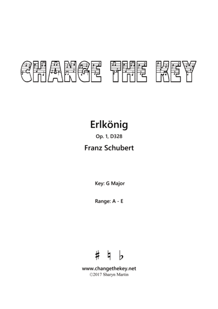 Erlkonig Op.1, D328 - G major (arr. Change the Key)