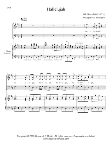 Hallelujah Chorus - The Messiah for Young Voices (SAB) (arr. Paul Thompson)
