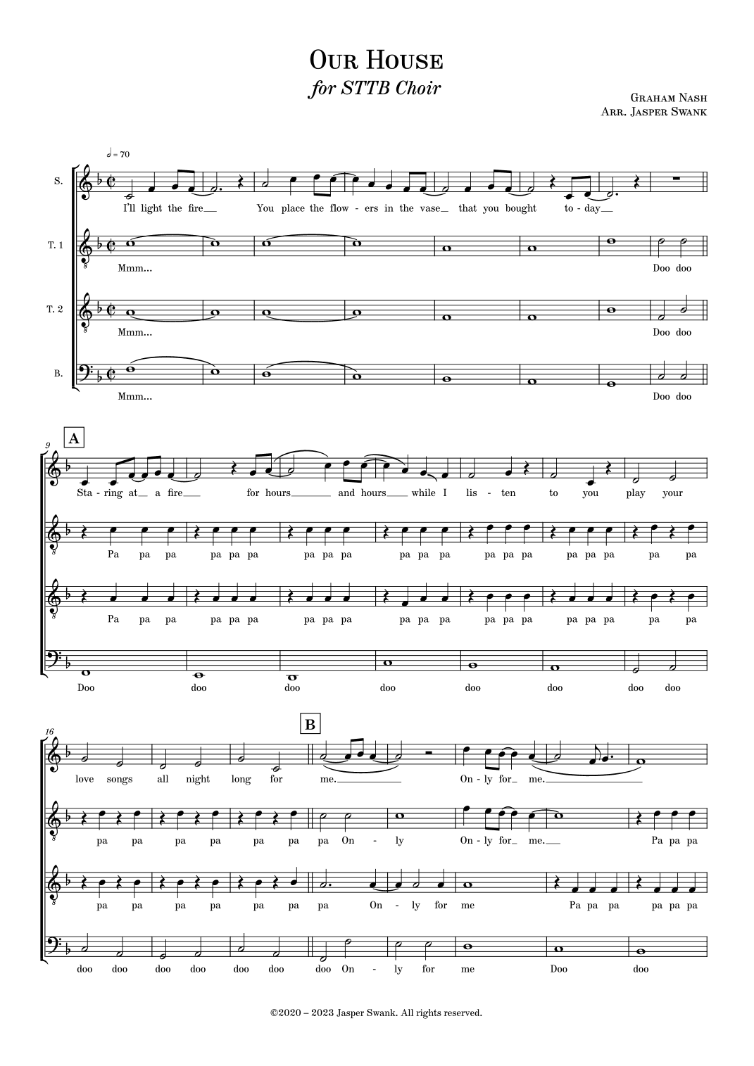 Our House (arr. Jasper Swank)