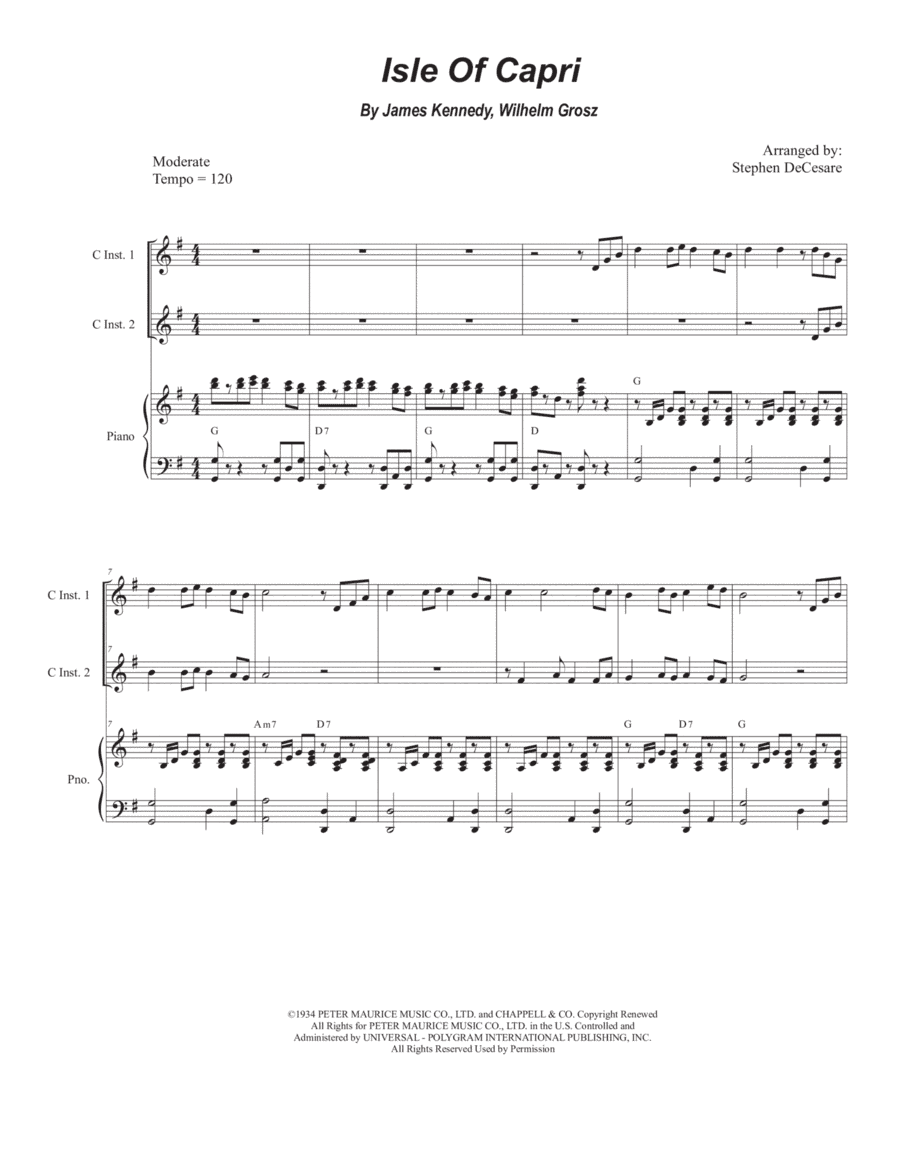 Isle Of Capri (arr. Stephen DeCesare)