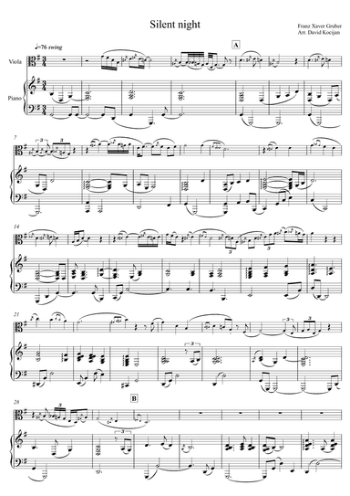 Silent night (viola & piano) (arr. David Kocijan)