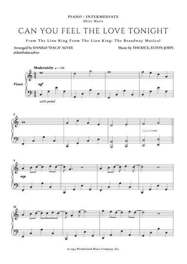 Can You Feel The Love Tonight (arr. Danilo "Daca" Alves)