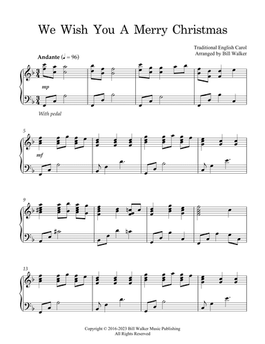 We Wish You A Merry Christmas (arr. Bill Walker)