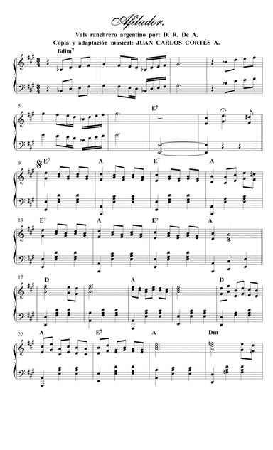 Afilador - Vals ranchero argentino por Emilio Magaldi y Francisco Pracánico (arr. Juan Carlos Cortés A.)