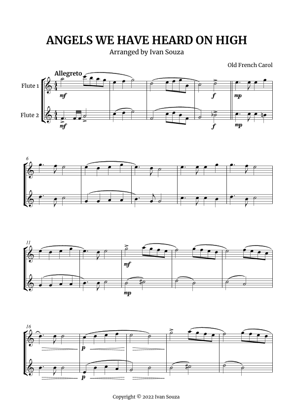 ANGELS WE HAVE HEARD ON HIGH (arr. Ivan Souza)
