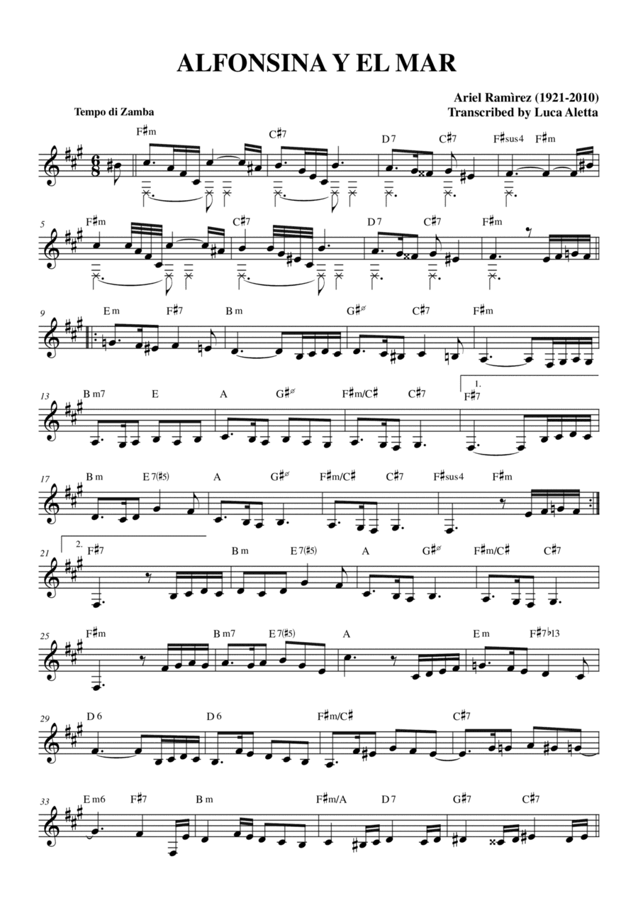 Alfonsina y el mar (arr. Luca Aletta)