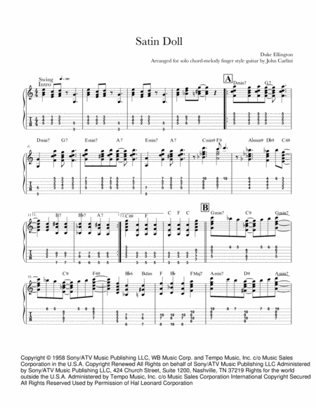 Satin Doll (arr. John Carlini)