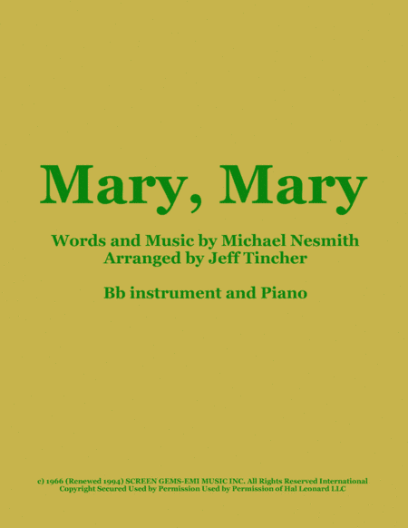 Mary, Mary (arr. Jeff Tincher)