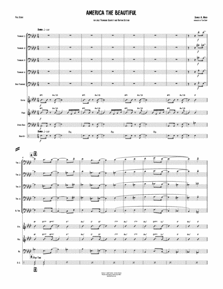 America the Beautiful for Jazz Trombone Quintet and Rhythm Section (arr. Tom Senff)