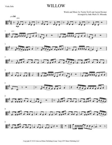 Willow (arr. JUDE MARK D. MIRANDA)