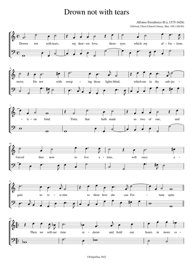 Drown not with tears (arr. Early Music Scores)