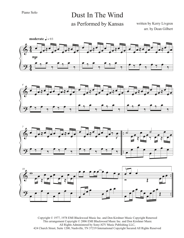 Dust In The Wind (arr. Dean Gilbert)