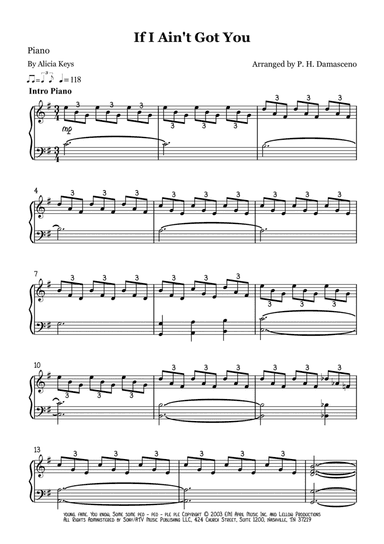 If I Ain't Got You (arr. P.H. Damasceno)